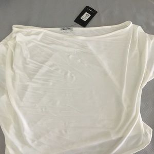 Simple Off the Shoulder White Shirt